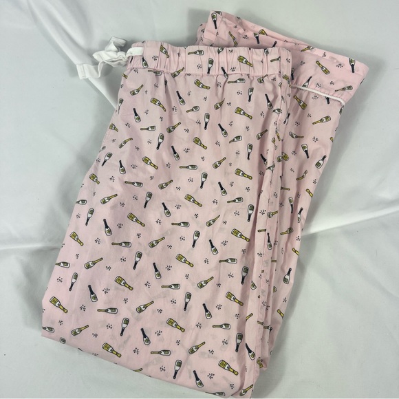 J. Crew Pink Pajama Pants with Champagne Print - Picture 6 of 8